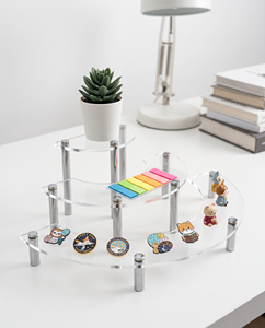 Nuevos Exhibidores Acrílicos Transparentes de 3 Niveles, Personalizados de Fábrica, Estilo Moderno para Hogar, Oficina, Supermercado y Panadería - Product Image 6