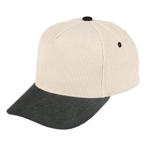Casquette de baseball en velours côtelé personnalisée, bicolore, 6 panneaux, ajustée, avec logo brodé, unisexe, pour les sports décontractés - Product Image 4