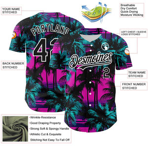 Custom <b>100</b>% <b>Polyester</b> Baseball Jersey Short Stitched/Printed Personalized Button Shirts Sports Uniform Men Women Customize OEM - Product Image 5