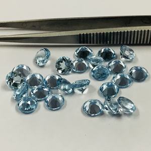 พลอยบุษราคัมสีฟ้าธรรมชาติขนาด4มม. ถึง10มม. อัญมณีกึ่งมีค่าพลอยที่ได้รับความนิยมจากผู้ผลิตซื้อออนไลน์ - Product Image 3