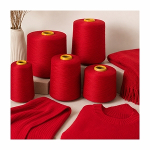 Hilo de Algodón Rojo 100% Hilado para Tejido Textil, Absorbente de Humedad, Teñido, Compacto, Hecho en India, Precio - Product Image 4