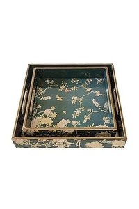 <b>Rustic</b> <b>Wooden</b> Serving Tray with Handles Decorative Ottoman Tray for Tea, Coffee, and Farmhouse Home Decor - Product Image 3
