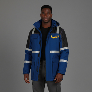 Veste de travail de sécurité haute visibilité réfléchissante ANSI Classe 2 2026 avec logo personnalisé, coupe-vent imperméable pour homme, idéale pour la construction en extérieur, à capuche - Product Image 1