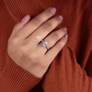 2.00 CT Oval Lab Grown Diamond Engagement Ring IGI Certified 14K Gold Elegant Pave Bridal <b>Wedding</b> Jewelry Manufacturer Supplier - Product Image 5