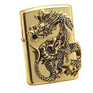 Luxury Golden Dragon Lighter - 3D Embossed Design, High-Quality Metal, Perfect Gift for <b>Men</b>, Windproof & Refillable - Product Image 1