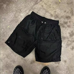 Shorts en jean épais personnalisés pour hommes, style streetwear, vintage, avec fermeture éclair, 100 % coton, coupe-vent - Product Image 4