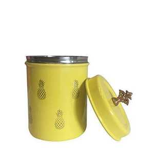 High Quality <b>Glass</b> Metal Kitchen Container <b>Storage</b> Jar Metal Canisters for Kitchen or Table Decoration - Product Image 1