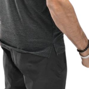 T-shirt pour homme, gris anthracite, coupe ajustée, col rond, manches courtes, uni, basique, décontracté - Product Image 5