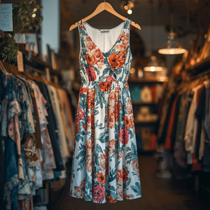 Robe décontractée florale pour femmes, robe légère à imprimé tendance avec personnalisation OEM ODM - Product Image 1