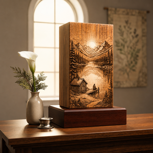 Panneau commémoratif en bois personnalisé, plaque souvenir paysagère naturelle pour hommage funéraire - Product Image 2