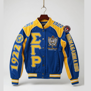 Chaqueta de invierno gruesa para coche de carreras Sigma Gamma Rho Sorority con parches bordados, ropa Letterman de la vida griega de la hermandad - Product Image 4