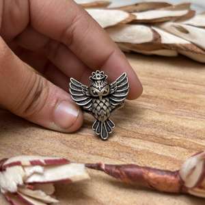 แหวนรูปนกฮูก แหวนสไตล์โกธิค แหวนสัตว์ประดับตกแต่ง แหวนทองเหลืองสำหรับผู้หญิง แหวนเงินออกซิไดซ์ แหวนวินเทจ เครื่องประดับรูปนก ดีไซน์นกฮูกแบบชนเผ่า ขายส่ง - Product Image 3
