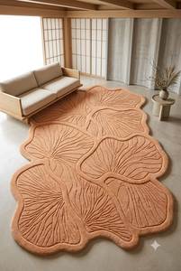 Mid Century Bauhaus Abstract Handtufted Wool Rug Bold Asymmetrical Primary Color <b>Mat</b> for Living Room - Product Image 2