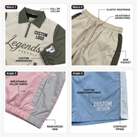Veste coupe-vent légère et respirante en nylon froissé tissé pour homme, avec demi-fermeture éclair, style streetwear, personnalisable OEM, avec ensemble de lettres