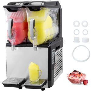900W 20L doppia ciotola Margarita Frozen Drink Maker 110V automatico commerciale slusy macchina per giorno notte pulizia per - Product Image 1
