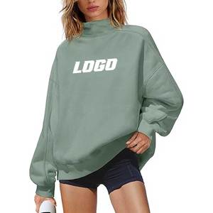 Sweat-shirt à col montant pour femme, personnalisable avec logo, en molleton 100% coton épais 400 GSM, respirant et confortable - Product Image 3