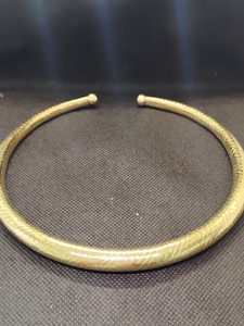 Handmade Brass Hasli <b>Necklace</b> | Gold Plated Open Collar Choker | Traditional Tribal Brass Neckpiece | Adjustable Fashion Jewelry - Product Image 2