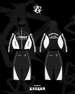 Black Pink Most Made <b>Zip</b> <b>Up</b> Hoodie & Pants Set | Oversized Streetwear Tracksuit | OEM Private Label Manufacturer - Product Image 3