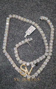 Cadena de Moissanita de 5 mm y 22 Pulgadas con Forma de Mariposa, Cadena de Plata de Ley 925, Estilo Hip Hop, Collar Unisex - Product Image 4