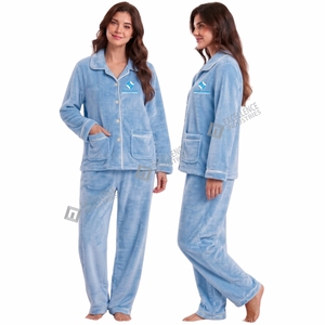 Conjunto de Pijama de Forro Polar para Mujer, Invierno 2026, Suave, Cálido, de Manga Larga, Dos Piezas, Ropa de Dormir para el Hogar - Product Image 5