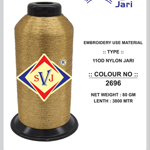 Hilo Metálico Plateado de Alta Tenacidad SHREE VIDHATA JARI M-GOLD 110D 5900 Metros, Hilo Metálico para la Industria Textil - Product Image 1