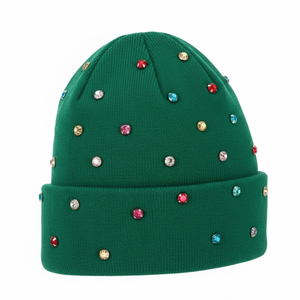 Green Dot Image Style Beanie Hat Male Hand Knitted Acrylic <b>Winter</b> <b>Cap</b> Casual Daily Adult Size 56-58CM - Product Image 1