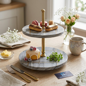New Arrival Marble Round Modern <b>Cake</b> Stand with Brass Inlay <b>Cake</b> <b>Decorating</b> <b>Supplies</b> & Tools for Wedding Events Parties - Product Image 1