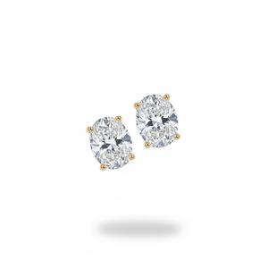 Pendientes de Diamantes Ovalados Cultivados en Laboratorio, Color DEF, Claridad VS VVS, Oro Puro de 14K, Regalo de Aniversario para Mujer, Uso Diario - Product Image 4