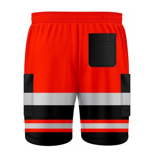 Shorts de travail haute visibilité sur mesure, à séchage rapide, avec fonction réfléchissante, imperméables, coupe-vent, pantalons de travail de sécurité pour hommes avec logo - Product Image 2