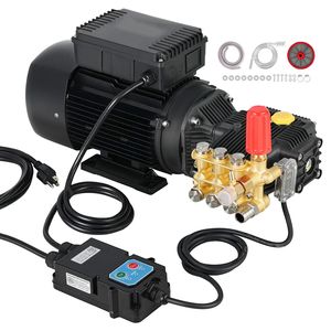 Kit de Bomba de Lavadora a Presión Eléctrica Ajustable de 2 HP y 120 V, 1220 PSI, 2.2 GPM, Potencia Tríplex para Limpieza con Agua a Alta Presión - Product Image 1