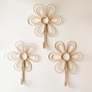 Ganchos de Pared con Forma de Flor de Ratán, Gancho Individual para Colgar Abrigos, Venta Directa de Fábrica - Product Image 3
