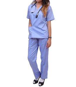 Uniformes d'infirmière pour femmes personnalisées Tissu tissé 100% coton Utilisation hospitalière Service OEM Vente en gros Détection d'aiguille Fusion sans couture 7 jours - Product Image 1
