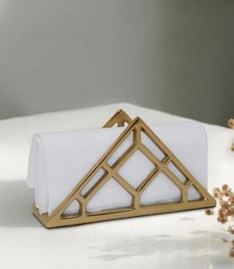 Geometric Gold Napkin Holder Modern <b>Table</b> Decor Free Standing Metal Design - Product Image 2