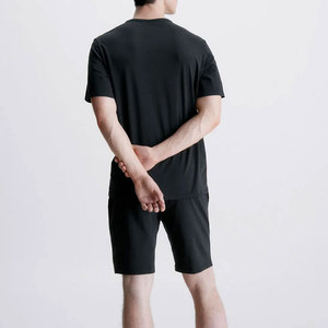 T-shirt pour homme à manches courtes, col rond, gris foncé, coupe ajustée, décontracté, séchage rapide, tricoté, 100% polyester, couleur unie, streetwear - Product Image 6