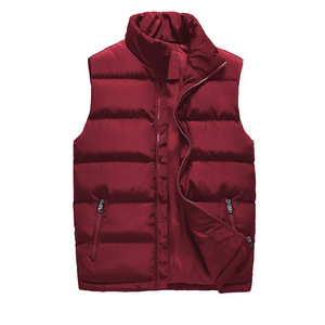 Chaleco Acolchado de Color Sólido para Hombre, Cortavientos, con Relleno de Poliéster, Cierre de Cremallera, Chaqueta Casual de Invierno, Cuello Alto, Corte Regular - Product Image 4
