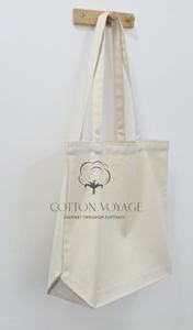 Sacs de courses à soufflets de qualité supérieure en coton 100% avec poignées, imprimés avec logo couleur personnalisé, matériau solide - Product Image 1