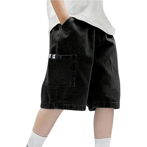 Shorts en jean délavé pour hommes et femmes, style streetwear, coupe ample, vintage, 100% coton, impression personnalisée, OEM - Product Image 2
