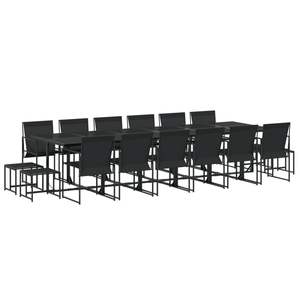Ensemble de salle à manger de jardin noir, structure métallique, résistant aux intempéries, mobilier d'extérieur, 10 places et plus, design contemporain - Product Image 2