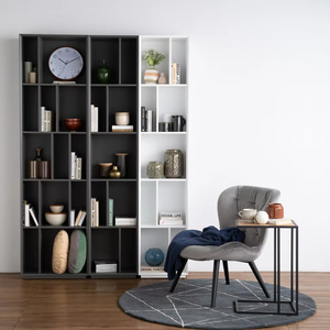 Contemporary Minimalist Laptop <b>Table</b> <b>Side</b> <b>Table</b> with Sturdy <b>Black</b> Metal Frame and Wood Top for Living Room Bedroom - Product Image 4