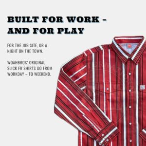 ZUNEZI 6.5oz Plaid Button-Down FR <b>Shirts</b> 100% Cotton Fire Retardant NFPA2112 CAT2 300-500C Heat Resistance <b>Welded</b> Seams - Product Image 4