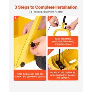 Macchina per Tracciatura Linee Stradali a 4 Ruote, 24 X 13 X 35.4 Pollici, Larghezza Regolabile 2-4 Pollici, per Lavori Pesanti - Product Image 4