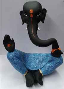 พระพุทธรูปพระพิฆเนศไม้แกะสลักด้วยมือ ขนาด 7 นิ้ว รูปปั้นเทพเจ้าอินเดียแบบดั้งเดิม ของตกแต่งบ้าน ของขวัญทางจิตวิญญาณ รูปปั้นพระพิฆเนศไม้พะยูง - Product Image 4