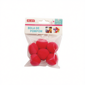 Palline Pompon ILAN 3,5 cm Rosse per Decorazioni Artigianali e Progetti Fai-da-Te - Product Image 1