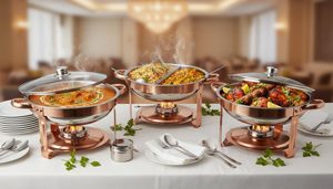 Elegante Juego de Recipientes para Buffet, Recipiente Redondo con Sistema de Calentamiento a Base de Gel para Catering y Fiestas al Mejor Precio - Product Image 3