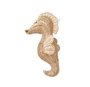 Ornement tissé en rotin en forme de tête de hippocampe pour chambre de bébé, décoration aquatique sculptée en matériau végétal naturel pour enfants - Product Image 1