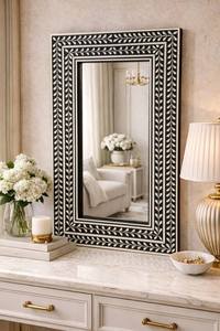Handmade Wooden Bone Inlay <b>Mirror</b> <b>Rectangle</b> Luxurious Glam Decorative <b>Wall</b> <b>Mirror</b> Luxury Home Decoration By GIFTY CRAFT - Product Image 3