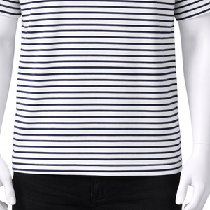 T-shirt décontracté rayé vierge pour homme, col rond, manches courtes, en coton, séchage rapide, respirant, avec option OEM – Vente en gros - Product Image 5