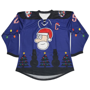 Vêtements de sport, maillot de hockey sur glace personnalisé |   100% polyester respirant, séchage rapide, antibactérien, imprimé numériquement, logo, nom et numéro sur le devant - Product Image 1