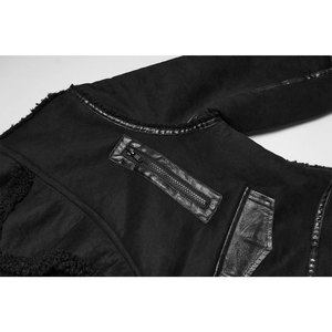 Veste d'hiver asymétrique pour homme, style punk gothique, en simili cuir, fermeture éclair, vente en gros - Product Image 5