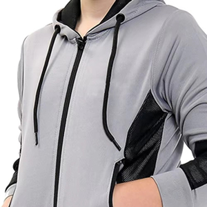 Chándal Unisex Gris con Capucha 2026, Cremallera Completa, Color Sólido, Estilo Casual, Poliéster Algodón, Estilo Otoñal, Corte Regular - Product Image 5